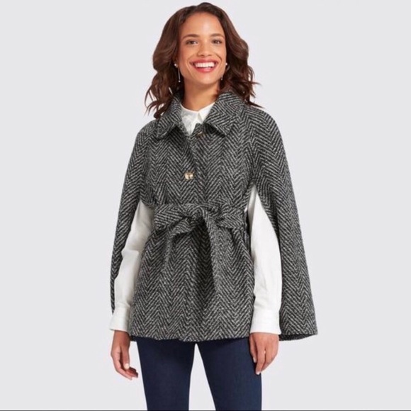 Draper James Jackets & Blazers - NWT Draper James Herringbone Cape